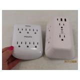 (2) SurgeProtected MultiPlug Outlet Plug Ins