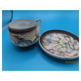 vtg Japanese Moriage Dragon Cup&Saucer FACE bottom