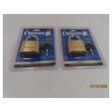(2) New Brass Padlocks CHATEAU w/ Code or Key