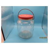 Antique 8' Glass Lidded/Handled COFFEE Jar