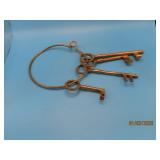 Brass 5pc Oversized KEY Set 5'ish Keys