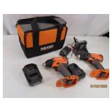 New RIDGID 18v Lithium Ion 2drill + 2bat + charger