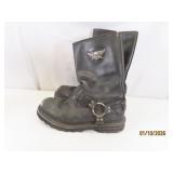 vtg Mens sz9.5 HARLEY blk Riding Leather Boots usd