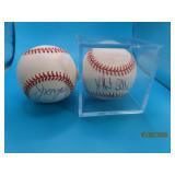 (2) autographed Baseballs: Joe Morgan & Belle