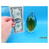 MultiColored 5' Art Glass Paperweight EggShape