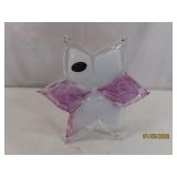 8' MURANO Art Glass Purple//White Flower