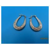 14kt Gold OvalHoop 1' Earrings 1.5g