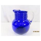 Solid Cobalt Blue 8' Glass clearhandled Pitcher