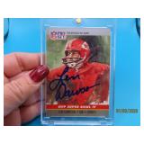 autographed LEN DAWSON Football Chiefs Card