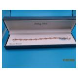 New Sterling Silver 7.25' Rhinestone Bracelet boxd