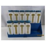 neat 11pc c1950s Spice Bottle Set + Rack GRIFFITHS