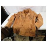 vtg GALLERY Leather MensXL Tassle SW Jacket