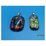 (2) Art Glass Artisan Made 2' Pendants