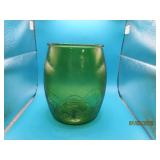 vtg MCM Green Mushroom 7' Glass Jar Utensil Holder