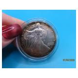 1oz Silver Eagle 1987 Ingot Coin *patina*