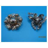 (2) vintage 1.5'ish Costume Jewelry Bling Pins