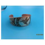 Copper Embossed HUMMINGBIRD 2.25' Bracelet $28