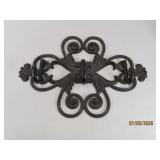 vtg Cast Iron 15' 3hook Coat/Hat Wall Hanger Ornmt