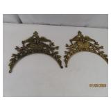 (2) antique Metal EAGLE Accent Ornamental Flat Pcs