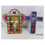 (2) Day Of The Dead 8'ish Mexican Unique Art CROSS