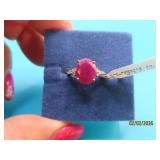 New 10kt Gold 2.95ctw Oval Ruby sz6 DiaAcc Ring 2g
