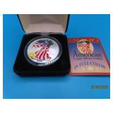 US American Eagle Silver Dollar colorized box Coin