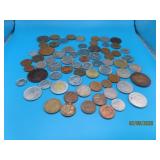 BagFull Foreign loose coins out of nightstand