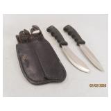 2pc COLEMAN Hunt/Camp Fixed Blade Knife Set sheath