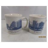 (2) STARBUCKS (2006) City of Orlando~Phoenix Mugs