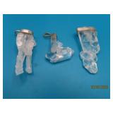 (3) Crystal Quartz Sterling Pendants 1.5'ish