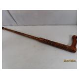 Wooden Handcarved 'L Handled' Walking 31' Cane