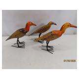 (3) vtg 8' Wooden Carved Bird Decoys unique