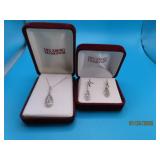 NICE 14kt White Gold Diamond Necklace Earring 4.7g