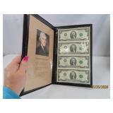4pc Uncut $2 US Currency Bill Sheet in sleeve
