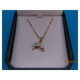 new Sterling DOLPHIN Pendant 17' Necklace bling