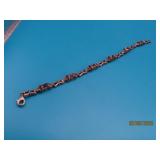 Pretty Sterling & Purple Amethyst 7' Bracelet 15g