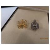 (2) 14kt Gold 1/2' Pendants Diamond Butterfly 2.4g