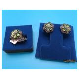 3pc New Sterling sz6 Ring & Earrings Marcasite SET
