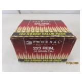 100rds 223 Federal REM Ammo 55grain FMJ 4of5