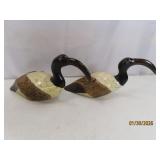 (2) vtg Handcarved Unique Duck Type Decoys IBIS?