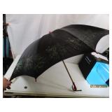 vtg c1960s Parasol Umbrella Red poly Accents 33'