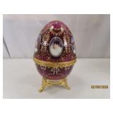 6' LIMOGES metal footed Porcelain Egg