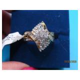 10kt Gold .50ctw Diamond Cluster sz6.75 Ring 3.7g