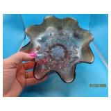 vintage 7.5' RibbonEdge Purple Carnival Bowl embos