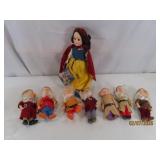 vtg EFFANBEE Snow White & 7 Dwarfs Doll SET