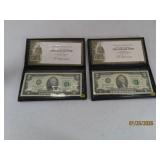 (2) UNCirculated $2 US Bills 2003A cases Currency