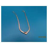 Dainty 14kt Gold + Diamond Stand 7' Bracelet 1.3g