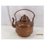 antique SAW BORAS Heavy 8' Copper Teapot rimbottom