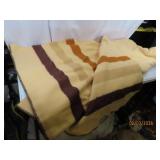 90x102 XL vtg AMANA Wool Brown Stripe Blanket EXC