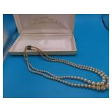 vtg Simulated Pearl Necklace w/ Sterling Finding